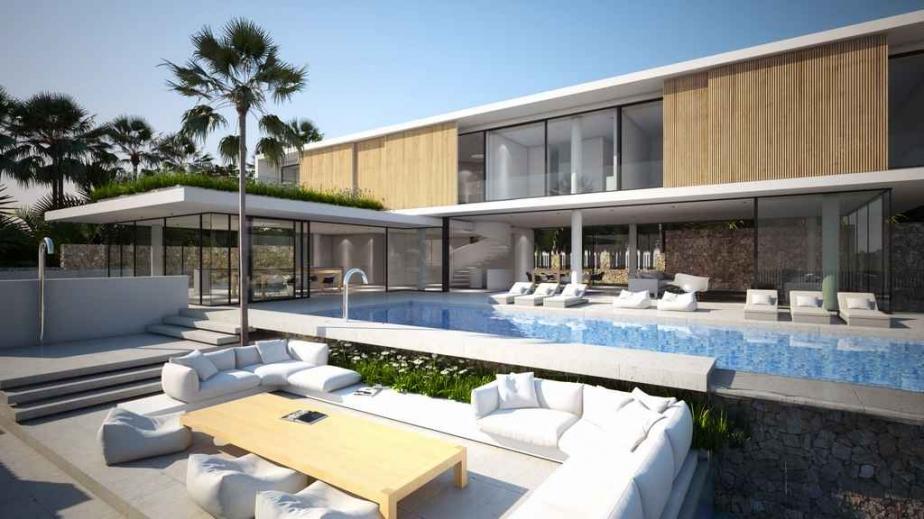 Designer villa met uitzicht op zee in Talamanca Ibiza te koop
